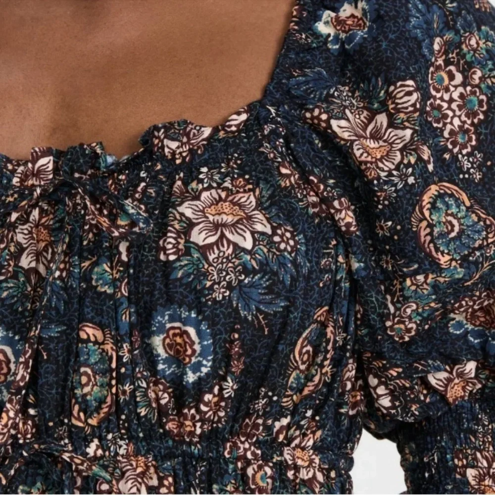 Ulla Johnson Juniper Mini Dress in Twilight Navy Floral milkmaid boho pockets - Picture 6 of 16